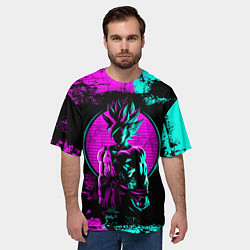 Футболка оверсайз мужская Неоновый гоку блэк, цвет: 3D-принт — фото 2