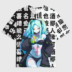 Футболка оверсайз мужская Просто Ребекка - Киберпанк аниме, цвет: 3D-принт