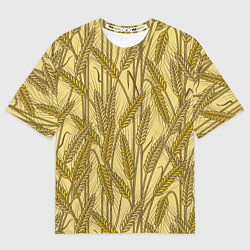 Мужская футболка оверсайз Винтажные колоски пшеницы