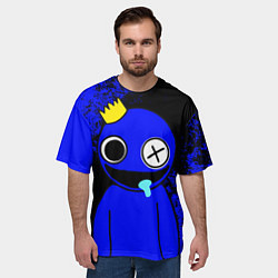 Футболка оверсайз мужская Радужные друзья: улыбчивый Синий, цвет: 3D-принт — фото 2