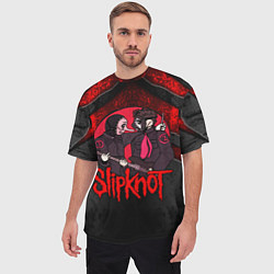 Футболка оверсайз мужская Slipknot black and red, цвет: 3D-принт — фото 2