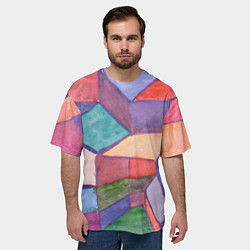 Футболка оверсайз мужская Геометрия акварель, цвет: 3D-принт — фото 2