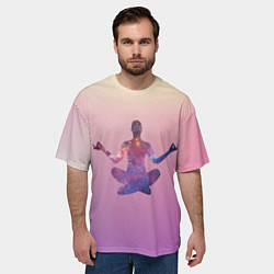 Футболка оверсайз мужская Поза лотоса в йоге, цвет: 3D-принт — фото 2