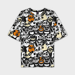 Мужская футболка оверсайз Злобные панды