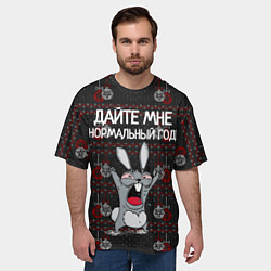 Футболка оверсайз мужская Дайте мне нормальный год!, цвет: 3D-принт — фото 2