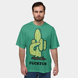 Футболка оверсайз мужская Fucktus cactus, цвет: 3D-принт — фото 2