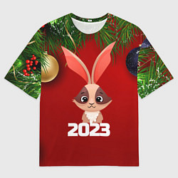 Футболка оверсайз мужская Кролик 2023, цвет: 3D-принт