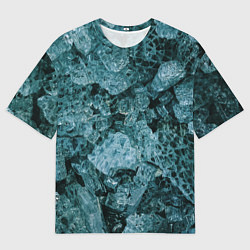 Футболка оверсайз мужская Голубые кристаллы, цвет: 3D-принт