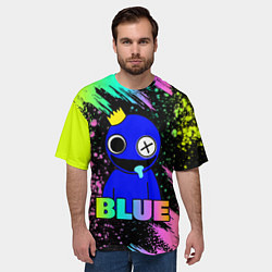 Футболка оверсайз мужская Rainbow Friends - Blue, цвет: 3D-принт — фото 2