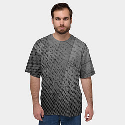 Футболка оверсайз мужская Металлические пластины, цвет: 3D-принт — фото 2