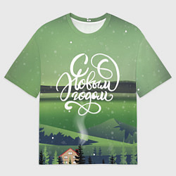Футболка оверсайз мужская Полярная ночь - с новым годом!, цвет: 3D-принт