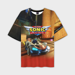 Футболка оверсайз мужская Team Sonic racing - hedgehog - video game, цвет: 3D-принт