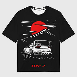 Футболка оверсайз мужская Мазда RX - 7 JDM Style, цвет: 3D-принт