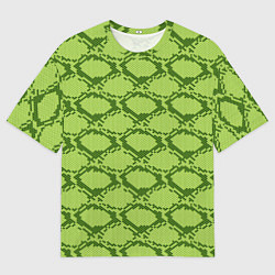 Футболка оверсайз мужская Милитари змеиная кожа одноцветная, цвет: 3D-принт