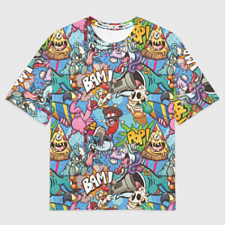 Мужская футболка оверсайз Сумасшедший поп-арт