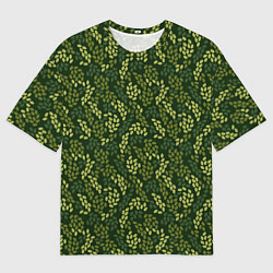 Мужская футболка оверсайз Милитари Листок овальный