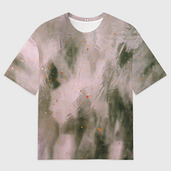 Мужская футболка оверсайз Абстрактный туман и следы красок