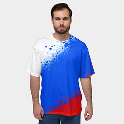 Футболка оверсайз мужская Флаг России - триколор, цвет: 3D-принт — фото 2