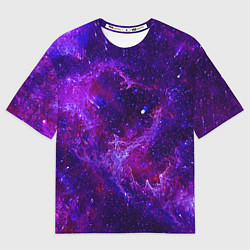 Футболка оверсайз мужская Неоновый космос и звезды, цвет: 3D-принт