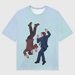 Футболка оверсайз мужская Лежащий Марк - Разделение, цвет: 3D-принт