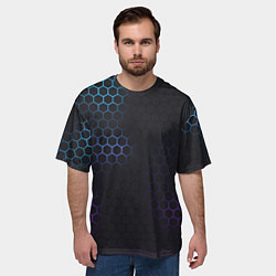 Футболка оверсайз мужская Броня из стали градиент, цвет: 3D-принт — фото 2