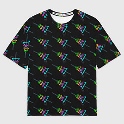 Футболка оверсайз мужская Colored triangles, цвет: 3D-принт