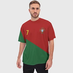 Футболка оверсайз мужская Роналду сборная Португалии, цвет: 3D-принт — фото 2