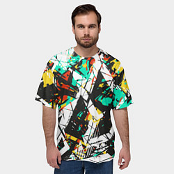 Футболка оверсайз мужская Абстракция-взрыв эмоций, цвет: 3D-принт — фото 2