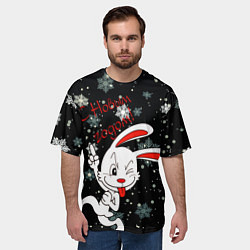Футболка оверсайз мужская Подмигивающий кролик, цвет: 3D-принт — фото 2