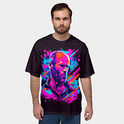 Футболка оверсайз мужская Jason Statham - pop art, цвет: 3D-принт — фото 2