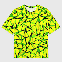 Футболка оверсайз мужская Желтый геометрический узор, цвет: 3D-принт