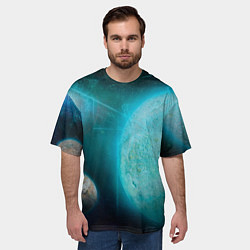 Футболка оверсайз мужская Космос и планеты, цвет: 3D-принт — фото 2