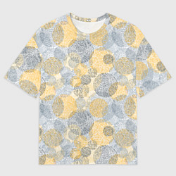 Мужская футболка оверсайз Круги с рисунком отпечатков пальцев