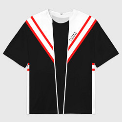 Мужская футболка оверсайз FIRM черная с белым углом