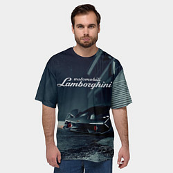 Футболка оверсайз мужская Lamborghini - power - Italy, цвет: 3D-принт — фото 2