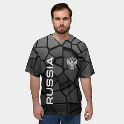 Футболка оверсайз мужская Черная броня Россия, цвет: 3D-принт — фото 2