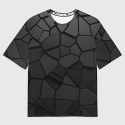 Футболка оверсайз мужская Черные стальные плиты, цвет: 3D-принт
