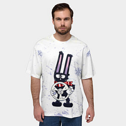 Футболка оверсайз мужская Черный кролик c рулём, цвет: 3D-принт — фото 2