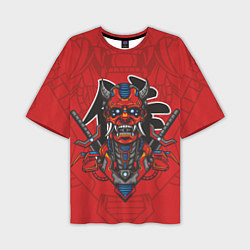 Футболка оверсайз мужская Самурай - демон, цвет: 3D-принт