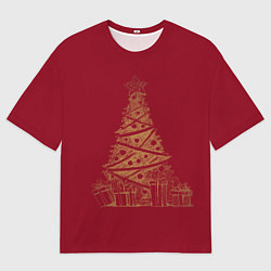 Футболка оверсайз мужская Новогодняя ёлка, цвет: 3D-принт