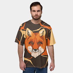 Футболка оверсайз мужская Лисичка-рыжая сестричка, цвет: 3D-принт — фото 2