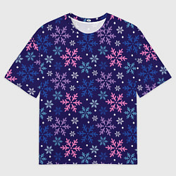 Футболка оверсайз мужская Снежинки ночные, цвет: 3D-принт