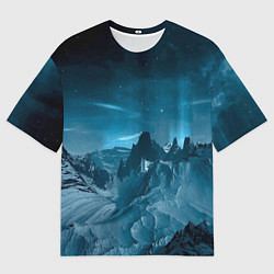 Футболка оверсайз мужская Снежные горные вершины, цвет: 3D-принт