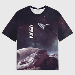Футболка оверсайз мужская Космический пейзаж - Saturn - Nasa, цвет: 3D-принт