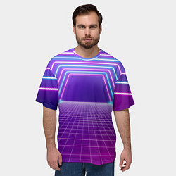 Футболка оверсайз мужская Вход в неоновый портал, цвет: 3D-принт — фото 2