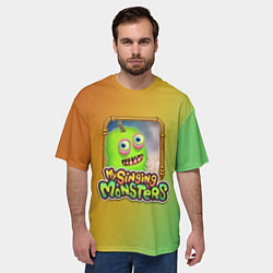 Футболка оверсайз мужская My Singing Monsters - Зерномех, цвет: 3D-принт — фото 2