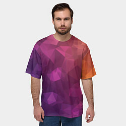 Футболка оверсайз мужская Разноцветные полигоны, цвет: 3D-принт — фото 2