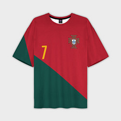 Футболка оверсайз мужская Роналду ЧМ 2022 сборная Португалии, цвет: 3D-принт
