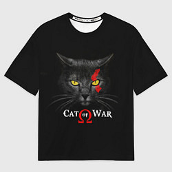 Мужская футболка оверсайз Cat of war collab