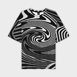 Футболка оверсайз мужская Black and white abstract pattern, цвет: 3D-принт